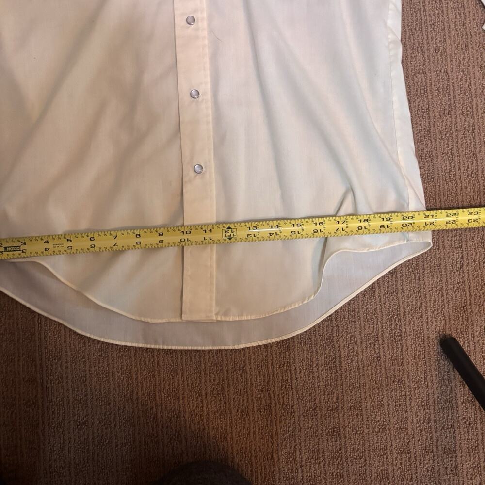 VTG Karman Men’s Yellow Pearl Snap Long Western Embroidered Shirt Sz S/M - Picture 8 of 10